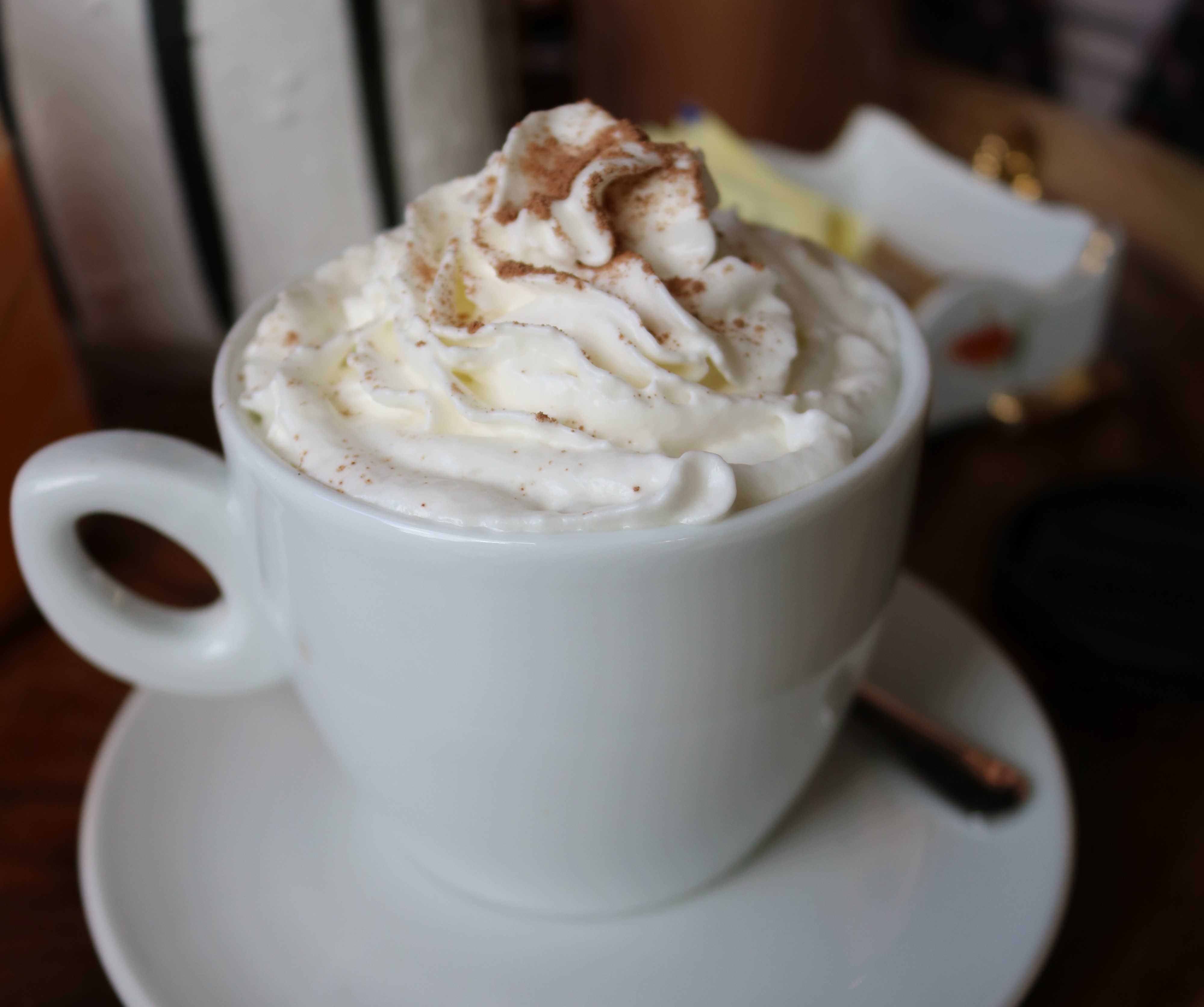 mocha coffee with foam on top