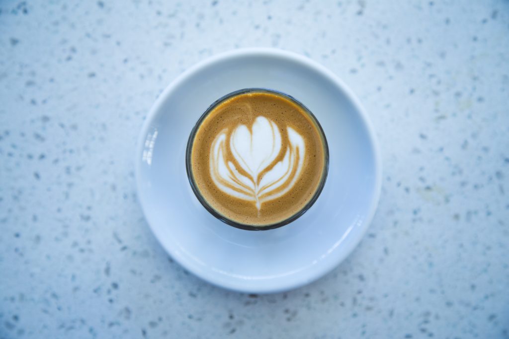 a cup of cortado coffee